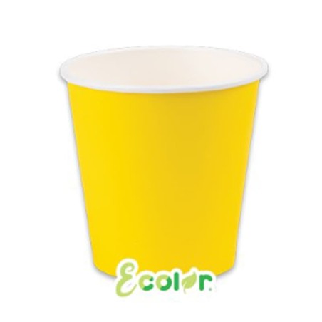 Bicchiere di Carta 80ml Ecolor Giallo 25pz Giallo "Yellow"