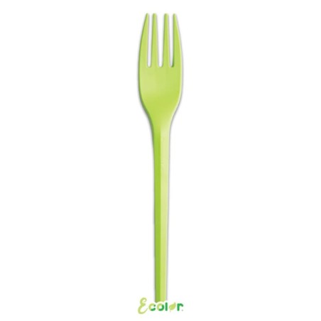 Forchetta in CPLA Compostabile Ecolor Verde Lime 20pz Posate di Plastica
