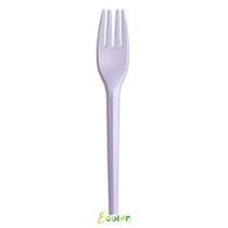 Forchetta in CPLA Compostabile Ecolor Lilla 20pz Posate di Plastica