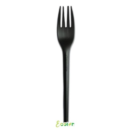 Forchetta in CPLA Compostabile Ecolor Nero 20pz Posate di Plastica