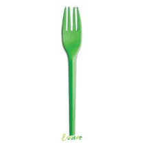 Forchetta in CPLA Compostabile Ecolor Verde 20pz Posate di Plastica