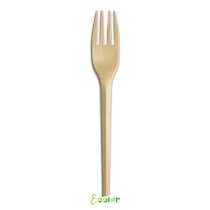 Forchetta in CPLA Compostabile Ecolor Oro Opaco 20pz Posate di Plastica