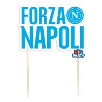 Cake Topper di Carta 24cm sagomato Forza Napoli con Logo Napoli