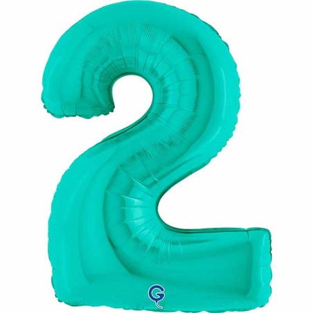 Palloncino in Foil 40" Numero 2 Tiffany Numeri 40" Tiffany
