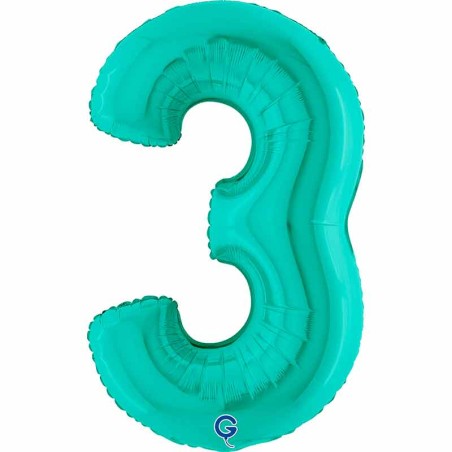 Palloncino in Foil 40" Numero 3 Tiffany Numeri 40" Tiffany
