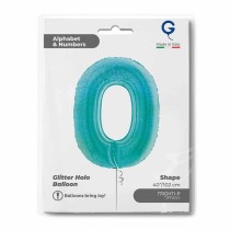 Palloncino in Foil 40" Numero 0 Tiffany Glitter Olografico Numeri 40" Tiffany Glitter Olografico