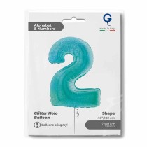 Palloncino in Foil 40" Numero 2 Tiffany Glitter Olografico Numeri 40" Tiffany Glitter Olografico