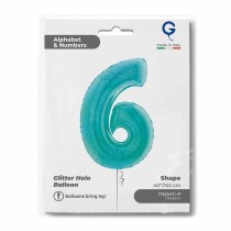 Palloncino in Foil 40" Numero 6 Tiffany Glitter Olografico Numeri 40" Tiffany Glitter Olografico