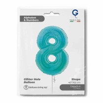 Palloncino in Foil 40" Numero 8 Tiffany Glitter Olografico Numeri 40" Tiffany Glitter Olografico