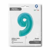 Palloncino in Foil 40" Numero 9 Tiffany Glitter Olografico Numeri 40" Tiffany Glitter Olografico