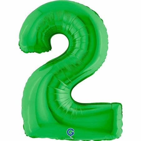 Palloncino in Foil 40" Numero 2 Verde "Green" Numeri 40" Verde "Green"