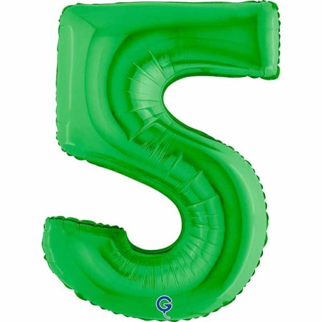 Palloncino in Foil 40" Numero 5 Verde "Green" Numeri 40" Verde "Green"