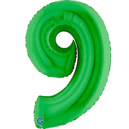 Palloncino in Foil 40" Numero 9 Verde "Green" Numeri 40" Verde "Green"