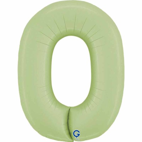 Palloncino in Foil 40" Numero 0 Verde Oliva "Satin Olive" Numeri 40" Verde Oliva "Satin Olive Green"
