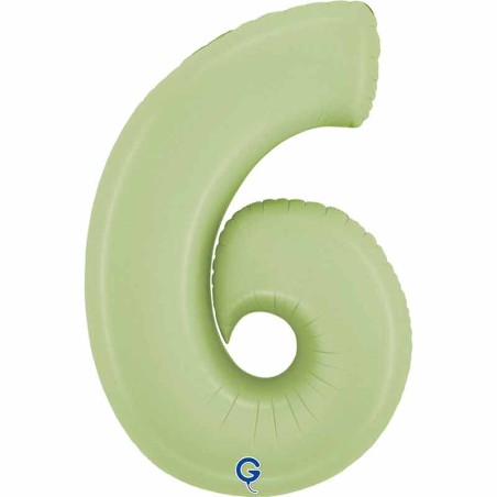 Palloncino in Foil 40" Numero 6 Verde Oliva "Satin Olive" Numeri 40" Verde Oliva "Satin Olive Green"