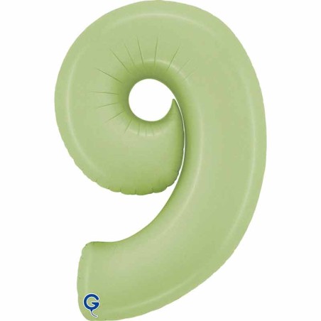 Palloncino in Foil 40" Numero 9 Verde Oliva "Satin Olive" Numeri 40" Verde Oliva "Satin Olive Green"