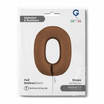 Palloncino in Foil 40" Numero 0 Cioccolato "Satin Chocolate" Numeri 40" Cioccolato "Satin Chocolate"