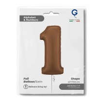 Palloncino in Foil 40" Numero 1 Cioccolato "Satin Chocolate" Numeri 40" Cioccolato "Satin Chocolate"
