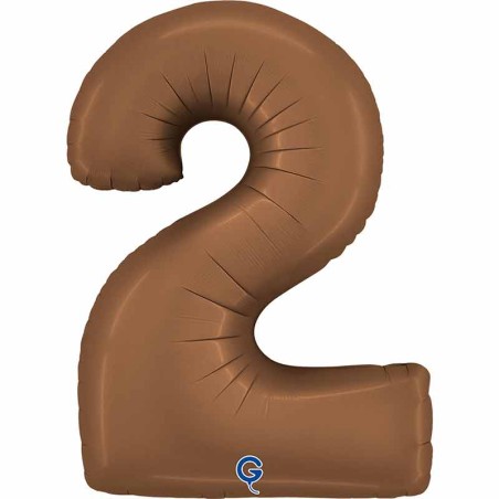 Palloncino in Foil 40" Numero 2 Cioccolato "Satin Chocolate" Numeri 40" Cioccolato "Satin Chocolate"