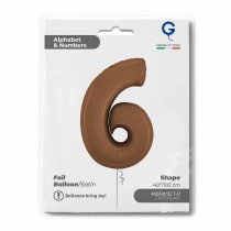 Palloncino in Foil 40" Numero 6 Cioccolato "Satin Chocolate" Numeri 40" Cioccolato "Satin Chocolate"
