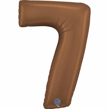 Palloncino in Foil 40" Numero 7 Cioccolato "Satin Chocolate" Numeri 40" Cioccolato "Satin Chocolate"