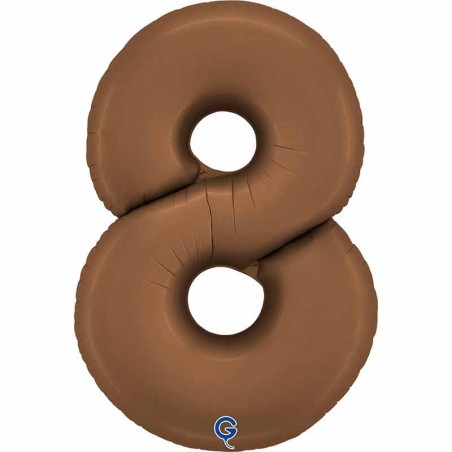 Palloncino in Foil 40" Numero 8 Cioccolato "Satin Chocolate" Numeri 40" Cioccolato "Satin Chocolate"