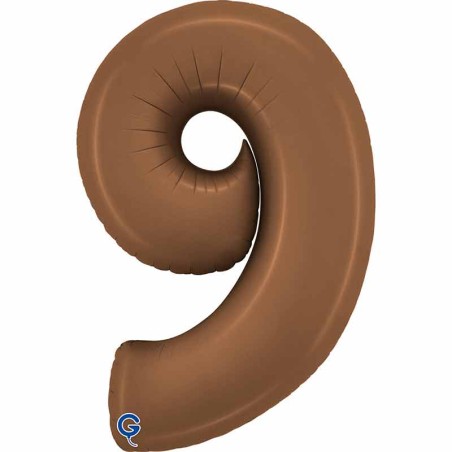 Palloncino in Foil 40" Numero 9 Cioccolato "Satin Chocolate" Numeri 40" Cioccolato "Satin Chocolate"