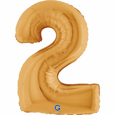 Palloncino in Foil 40" Numero 2 Oro "Gold" Numeri 40" Oro "Gold"
