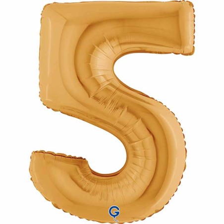 Palloncino in Foil 40" Numero 5 Oro "Gold" Numeri 40" Oro "Gold"