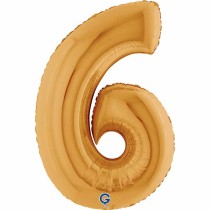 Palloncino in Foil 40" Numero 6 Oro "Gold" Numeri 40" Oro "Gold"