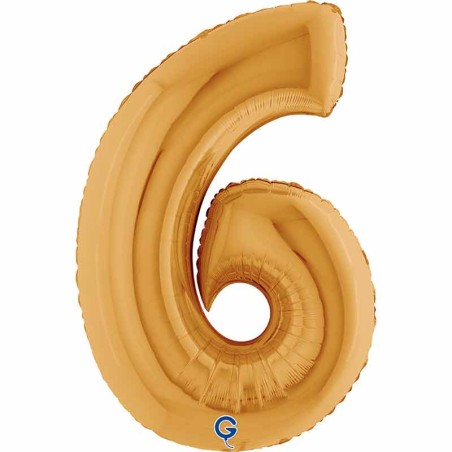 Palloncino in Foil 40" Numero 6 Oro "Gold" Numeri 40" Oro "Gold"