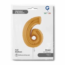 Palloncino in Foil 40" Numero 6 Oro "Gold" Numeri 40" Oro "Gold"