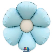 Palloncino in Foil 23" Junior Shape Margherita Celeste "Light Blue Flower" Piante e Fiori