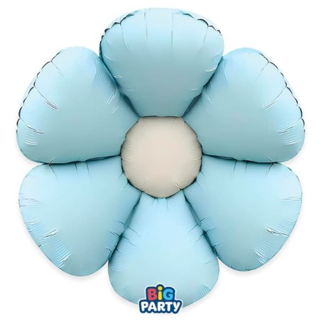Palloncino in Foil 23" Junior Shape Margherita Celeste "Light Blue Flower" Piante e Fiori