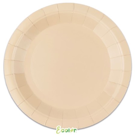 Piatto di Carta 24cm Ecolor Cappuccino, Cipria 25pz Cipria "Blush"