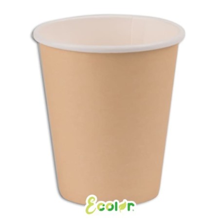 Bicchiere di Carta 250ml Ecolor Cappuccino, Cipria 25pz Cipria "Blush"