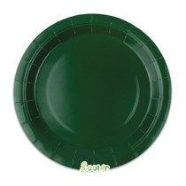 Piatto di Carta 18cm Ecolor Verde Foresta 25pz Verde Scuro "Dark Green"
