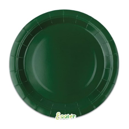Piatto di Carta 18cm Ecolor Verde Foresta 25pz Verde Scuro "Dark Green"