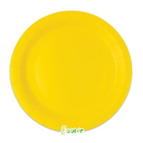 Piatto di Carta 18cm Ecolor Giallo 25pz Giallo "Yellow"