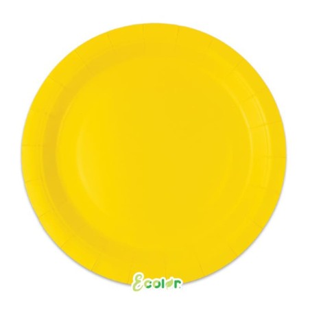 Piatto di Carta 18cm Ecolor Giallo 25pz Giallo "Yellow"