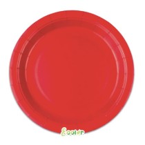 Piatto di Carta 18cm Ecolor Rosso Intenso 25pz Rosso "Red"
