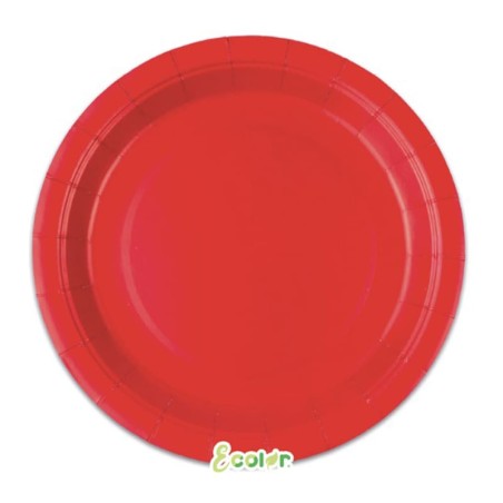Piatto di Carta 18cm Ecolor Rosso Intenso 25pz Rosso "Red"