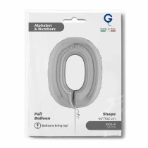 Palloncino in Foil 40" Numero 0 Argento "Silver" Numeri 40" Argento "Silver"