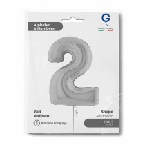 Palloncino in Foil 40" Numero 2 Argento "Silver" Numeri 40" Argento "Silver"