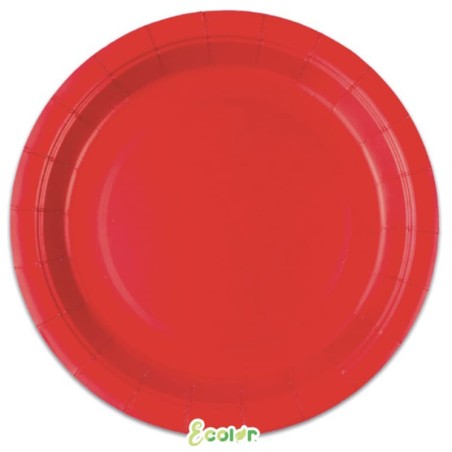Piatto di Carta 24cm Ecolor Rosso Intenso 25pz Rosso "Red"