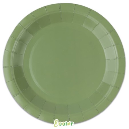 Piatto di Carta 24cm Ecolor Verde Oliva 25pz Verde Oliva "Green Olive"