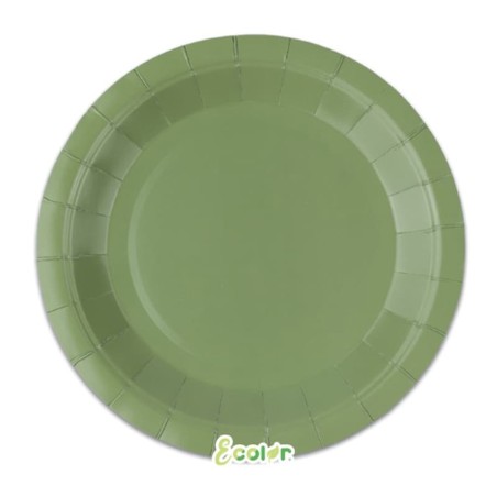 Piatto di Carta 18cm Ecolor Verde Oliva 25pz Verde Oliva "Green Olive"
