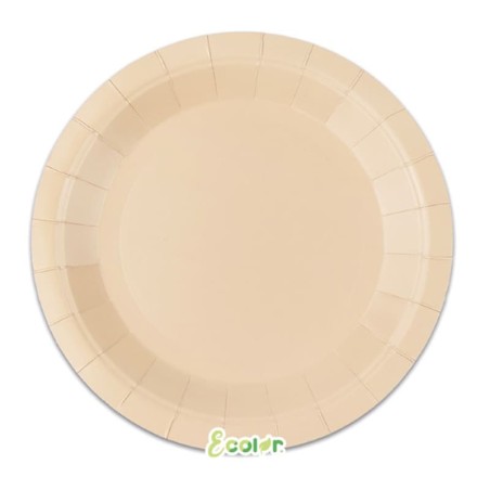 Piatto di Carta 18cm Ecolor Cappuccino, Cipria 25pz Cipria "Blush"