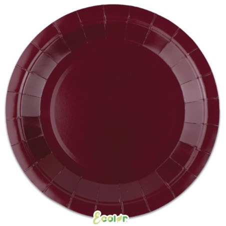 Piatto di Carta 24cm Ecolor Borgogna, Bordeaux 25pz Bordeaux "Burgundy"