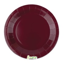 Piatto di Carta 18cm Ecolor Borgogna, Bordeaux 25pz Bordeaux "Burgundy"